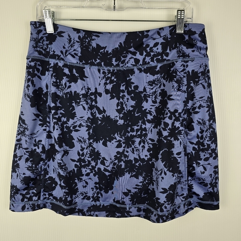 J. Jill Womens Skort Fit A-Line Knit Floral Blue and Black Women's Skort Size S